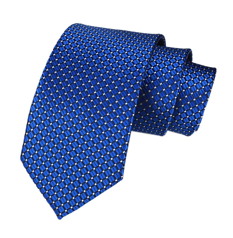 Elfeves Men Royal Blue Neckties Vintage Silk Cravat Woven Leisure Fashion Designer brand Ties - Image 1